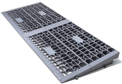 LIEKUMM Türschwellenrampe 5 cm Hoch, 1400 kg Tragkraft Tragbare Modular Rampe für Türschwellen, Schwellenrampe für Zuhause, Stufen, Bordsteine, Elektro-Rollstuhl, Scooter, Motorrad