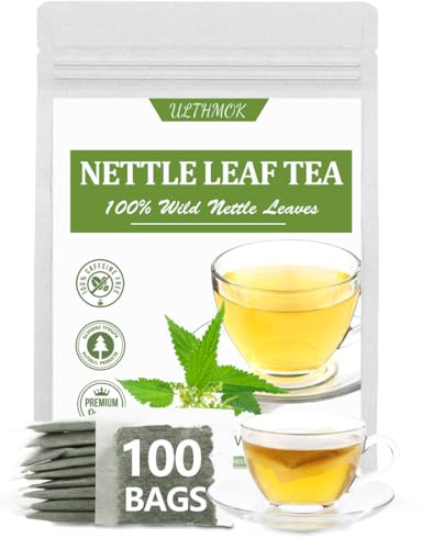 Premium 100 Stinging Nettle Leaf Tea Bags, Made with 100% Wild Nettle Leaves，No Additive & Caffeine Free.