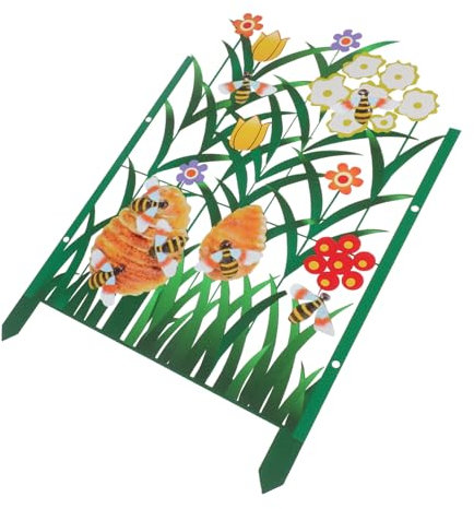 IWOWHERO Garten Lattenzaun Biene Blume Design Metall Garten Einfassung Zäune Für Hof