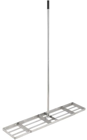 Râteau de nivellement de pelouse, Outil de nivellement de pelouse de 121,9 x 25,4 cm avec poignée en Acier Inoxydable, râteau à Plaque de Sol Robuste pour pelouses, arrière-Cour, Jardin, Terrain de