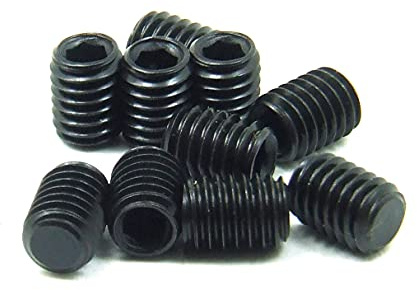 POPESQ 10pcs x Tornillos sin cabeza M5 x 8 mm Hexágono Interno Acero Zinco Negro #A3124