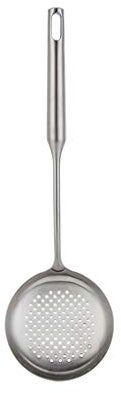 Colador, colador, colador de alimentos de malla de acero inoxidable, cuchara espumadora, cuchara ranurada multiusos con agarre, utensilio de cocina, colador de espumadera de metal, cucharón para coc