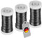 ECENCE Fil de Fer Fleuriste 3 Rouleaux 100m - ø0,35mm, Fil de Myrte recuit en fer de couleur Noir Fil de bricolage, Fil de fer souple loisir creatif