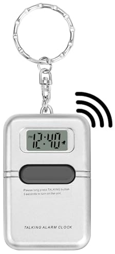 Cirbic Llavero de reloj parlante con pantalla LCD – acento americano claro, anunciando la hora pulsando el botón, ideal para personas con discapacidad visual o ciegos (1)
