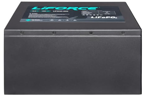 LiFORCE 12V 200Ah LiFePO4 Versorgerbatterie mit Bluetooth, 4000 Deep Cycles, Lithium Batterie für Wohnmobile und Boote, Energiespeicher für zu Hause, LIFOHD-200