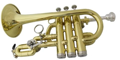 Trompete Musikinstrumente Piccolo-Trompete Bb/A Lackierter Gelber Messingkörper Mit Koffer(D)