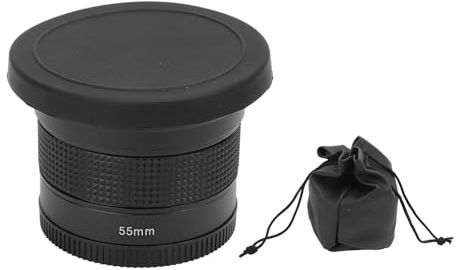 Fisheye Lens Super Wide Angle Panoramic Macro 2 in 1 Detachable Lens AF IR Compatible for Photography Enthusiasts (55mm)
