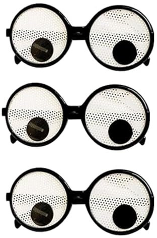 BLMHTWO 3 Stück Lustige Brillen Party Erwachsene, Brille mit Wackelaugen Lustige Augen Brille für Geburtstag, Party, Cosplay