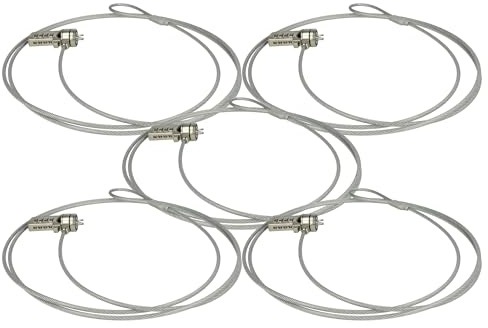 vhbw 5X Kensington Lock für Laptop Notebook | Kabelschloss mit Zahlenschloss, 1,8 m