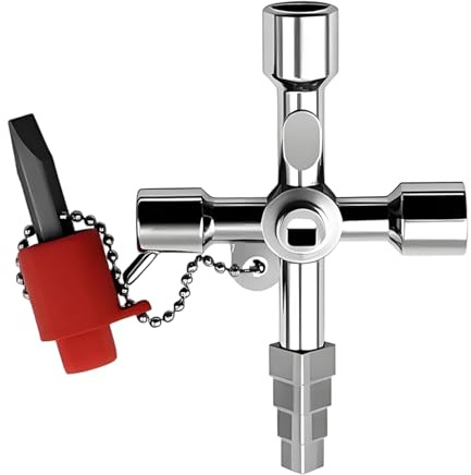 tiyiyok Llave Universal Multifunctional, 4 en 1 Llave Ascensor, 2 Cuadrados, 1 Cuadrado Sólido y 1 Triángulo, Adecuado para Abrir Cajas de Medidores Eléctricos, de Agua, Gas, etc