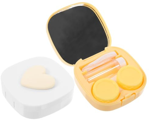 TOBBOMEY 2juegos Caja De Lentes De Contacto Porta Lentillas Estuche Pequeño para Viaje Estuche De Viaje para Lentes De Contacto