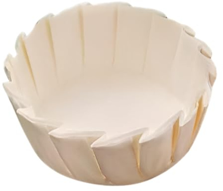 Tolaily - Moldes para tartas redondas de papel para freidora de aire, 100 piezas, papel de hornear antiadherente para tartas vascas, color blanco
