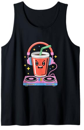 Boisson Amusante Dj Avec Casque et Platines Débardeur