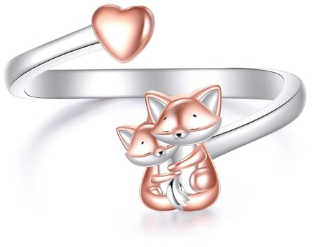 YFN Gatto/Elefante/Rana/Pinguino/Panda/Koala/bradipo Anello in argento sterling 925 con estremità aperta, misura regolabile, graziosa decorazione animale regalo per donne e uomini
