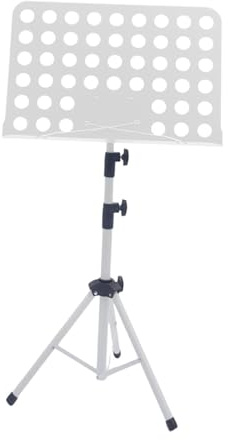 Qectial Notenständer, höhenverstellbar, professioneller, zusammenklappbarer Notenbuchhalter für Musiker, Reisegitarre, Ukulele, Violine, Bühne, Weiß