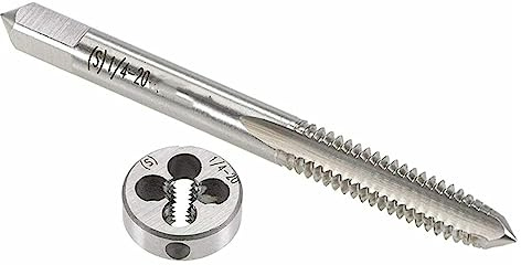 PFXNGMS Juego de machos y terrajas de 1/4 pulg.-20, Juego de machos y terrajas de Rosca a máquina, Rosca a Derecha, Rosca métrica, Taladro de machos y terrajas de machos y terrajas