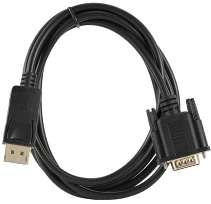 OSALADI Cable Adaptador Displayport a Vga 1,8 m para Pantallas y Proyectores, Función HD, Compatibilidad, Color Negro, Uso Profesional En Oficina y Hogar