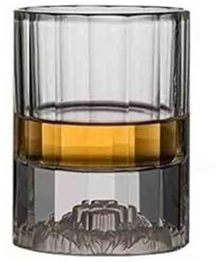 LJHFG63KUYT Vasos de vidrio Vasos de whisky lujo con rayas verticales, relieve 3D cabeza león, base gruesa, estilo Old Fashioned, 150 ml para jugo(Transparent)