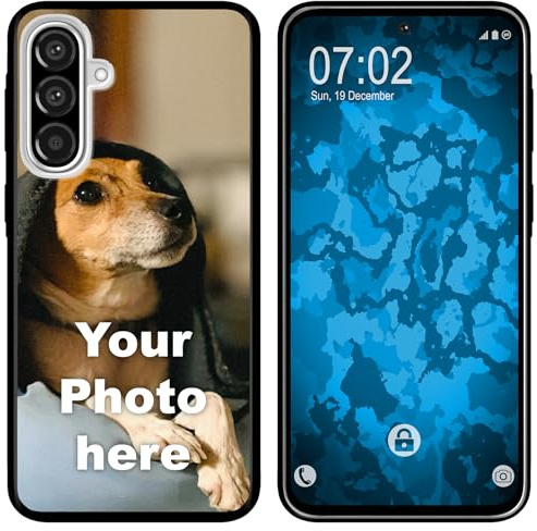PhoneNatic personalisierte Handyhülle für Samsung Galaxy A37 Custom Case Schwarz zum selbst gestalten mit eigenem Foto Bild Text individuell