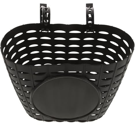 SUPVOX Cesta de Plástico Gruesa para Bicicleta Infantil Negra, Desmontable y Resistente al Agua, Cesta de Almacenamiento para Manillar, Adecuado para Paseo en Bici