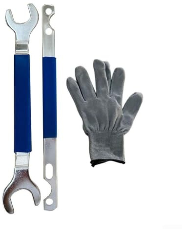 Kit d'outils de démontage d'embrayage de ventilateur bleu 2 pièces 32 mm 36 mm pour BMW voitures Chevrolet avec support de poulie et gants de protection