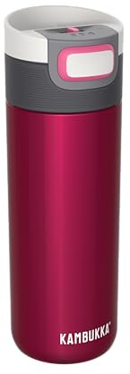 Kambukka Thermobecher 500ml - Kaffeebecher to go aus Edelstahl - Auslaufsicher & dicht - Isolierbecher, Travel & Coffee mug - hält 9h heiß/ 18h kalt - Modell ETNA BLACKBERRY