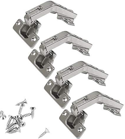 LOOTICH 135 Degré Charnière de Porte Pliante d'Angle pour Placard Cuisine Armoire Meuble Porte à Angle Combiné Lot de 4