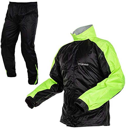 A-Pro Giacca Pantaloni Impermeabile Antipioggia Scooter Alta Visibilità Moto FLUO XL