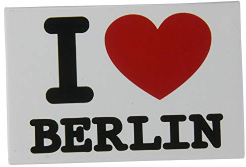 Kühlschrank-Magnet I LOVE Berlin, weiß | Starker Halt | Foto-Magnet 8 x 5,5 cm | typisches Souvenir