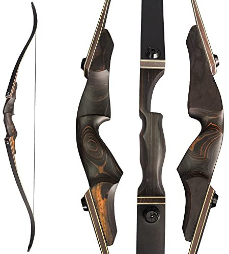 SHARROW 60 Zoll Recurvebogen Set Erwachsene 25-60 Lbs Takedown BogenschießEn Jagdbogen Pfeil Bogen Set Erwachsene Sportbogen Langbogen Recurve Bogen Pfeil Set Recurvebow Rechtehand(50Lbs, Bogen)