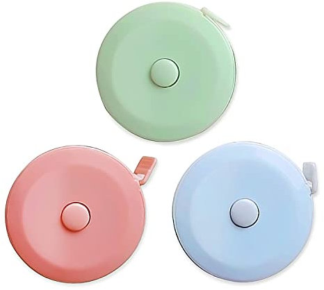 Metro a nastro telescopico, 3 pezzi, con doppia scala per misurare lunghezza, linea, petto, vita, gamba e altri taglieri portatili multiuso (blu, rosa, verde).