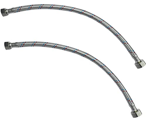 AERZETIX - C50993 - Satz von 2 - Flexibler anschlussschlauch - flexschlauch - 400mm - 1/2 weiblich - 3/8 weiblich - wasserhahn gesundheitlichen mischbatterie küche badezimmer sanitär