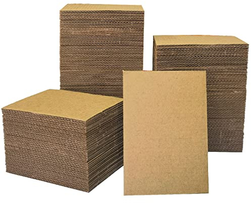 Confezione da 200 fogli di cartone ondulato da 8,9 x 11,4 cm, in carta kraft marrone di alta qualità, inserti in cartone ondulato per magliette, spedizioni, spedizioni, divisori in cartone e