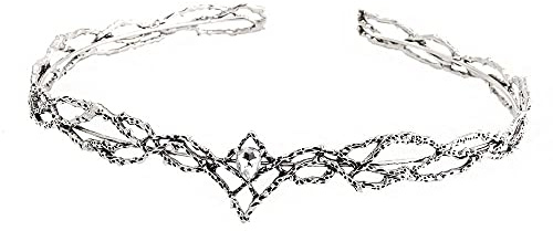 Crown Crystals Tiaras Hair Band Bridal Crowns Princess King Headband For Birthday Wedding Halloween Costume Party (Silver White)
