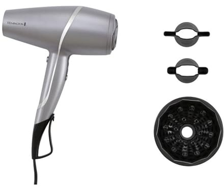 Remington hårfön [3 tillbehör: diffusor & 2 koncentratorer, Intelligent StyleAdapt™ anpassar värmen efter håret] PROluxe You (snabb torkning, joniskt slätt resultat, 2400 W) AC9800