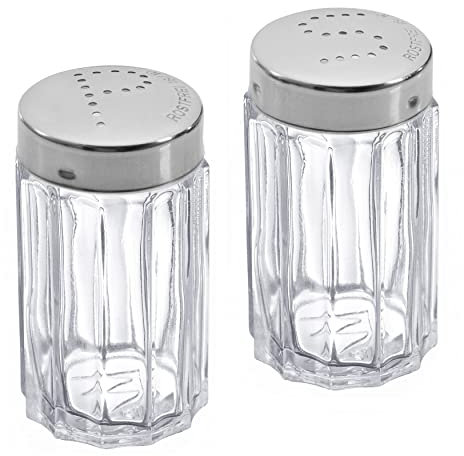 Westmark Juego de salero y pimentero, contenido: 1 salero y pimentero, capacidad: 50 ml cada uno, cristal y acero inoxidable, tradicional, transparente/plata, 63112270