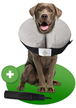 NEU: MC-Royal®Premium Halskrause - aufblasbare Premium Halskrause für Hunde und Katzen [zuverlässiger Schutz] - Hundehalskrause - Leckschutz Hund - Hundekragen - Halskrause Katzen - Schutzkragen Hund