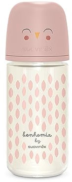 Biberon Suavinex Bonhomia Vetro Silicone SX PRO 240 ml Piuma-Rosa