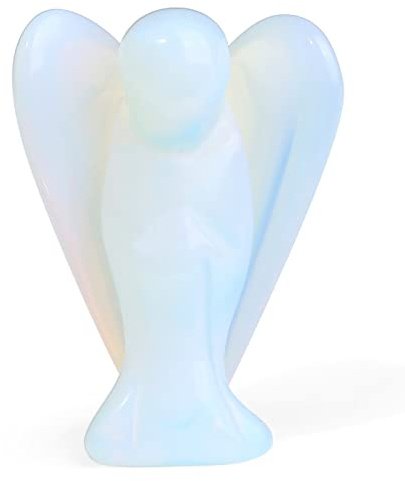 XIANNVXI 38mm Opal Kristalle Engel Figur Heilung Kristalle Edelsteine Poliert Steine Statue Reiki Schutzengel Angel Geschenke
