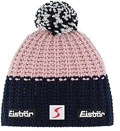 Eisbär Refocus Skipool Bommelmütze Strickmütze Wollmütze Wintermütze Skimütze Beanie Damen - Made in the EU mit Futter, Futter Winter Herbst-Winter