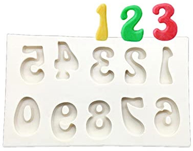Stampi in silicone per artigianato in resina, lettere dell'alfabeto, numeri, stampi in silicone per pasta di zucchero, cupcake, fondente, strumenti per decorare torte, 5,4 x 3,5 cm