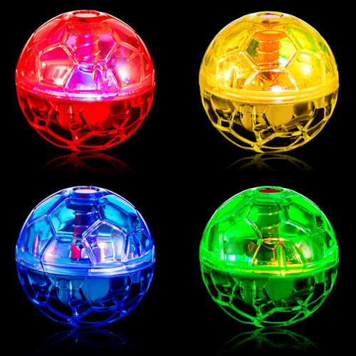 Frienda 4 Pieces Ghost Hunting Cat Ball Motion Light up Cat Balls LED Motion Activated Pet Ball Motion Light up Interactive Toys Pet Glowing Mini Running Exercise Ball Toys(Multicolored)