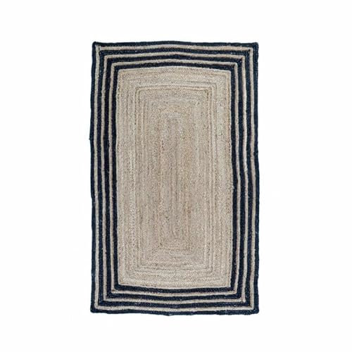 Jaipur Art And Craft Läufer mit einzigartigem Design, schwarzer Bordüre, handgefertigter Jute-Teppich, umweltfreundlicher Teppich– (2x10 Quadratfuß)