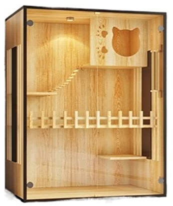 Katzenhaus katzenvilla Cat Villa Platte Seite transparent Luxus Katzenhaus Katzen Brutkäfig Katzenausstellungsschrank Katzenbett Cat Haustier Schrank Katzenraum Katzenhütte