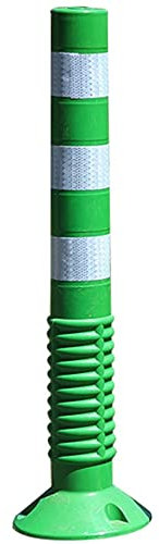 Parkplatzsperre Absperrpfosten 75 Cm Kunststoff-Verkehrspfosten Mit Reflektierenden Kragen, Flexible Sicherheitspollerpfosten Aus Polyurethan, Parkplatzsperre, For Verkehrsempfindliche Bereiche, Farbe