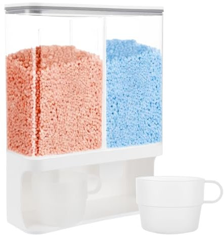 Oungy Wall Mounted Waschpulver Aufbewahrungsbox, 3L Waschmittelbox mit Messbechern, Kunststoff Waschpulver Dosierer Waschmittel Spender für Wäscheparfüm, Waschpulvers, Kleine Feste Körner