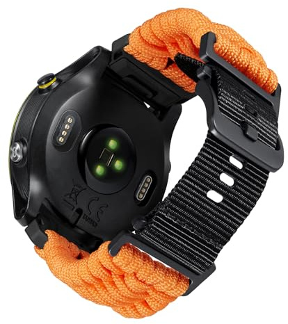 BINLUN Kompatibelt med Garmin Klockarmband 20mm 22mm 26mm Slitstarkt Flätat 550 Paracord Nylon Sport Ersättnings Klockarmband Designat för Quickfit Fenix/Passar Forerunner/Instinct/Quatix/MARQ