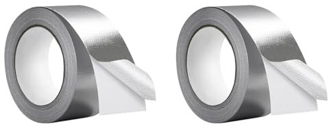 Citywalk Aluminiumfolienband Aus Glasfasergewebe (5,9 mm), Hochtemperatur-Isolierklebeband Aus Metall, 2 Packung