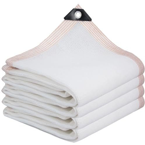 DGSFES Rete Ombreggiante Bianco con Occhielli 85% Protezione UV - Telo Ombreggiante Traspirante HDPE 3X4m per Serra, Balcone, Giardino, Pergola
