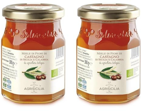 Agrisicilia Miele Di Castagno Da Agricoltura Biologica - 300 g (Confezione da 2)